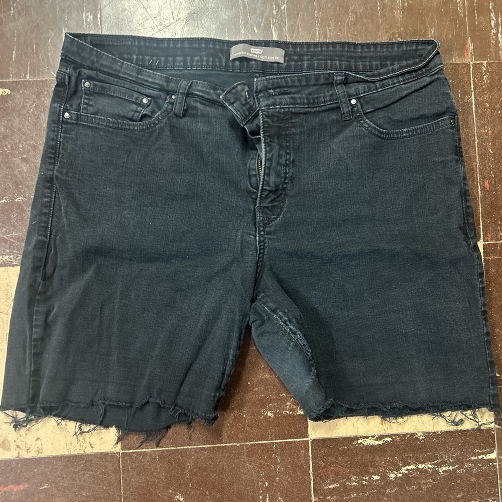 Levi's Charcoal hand cut shorts